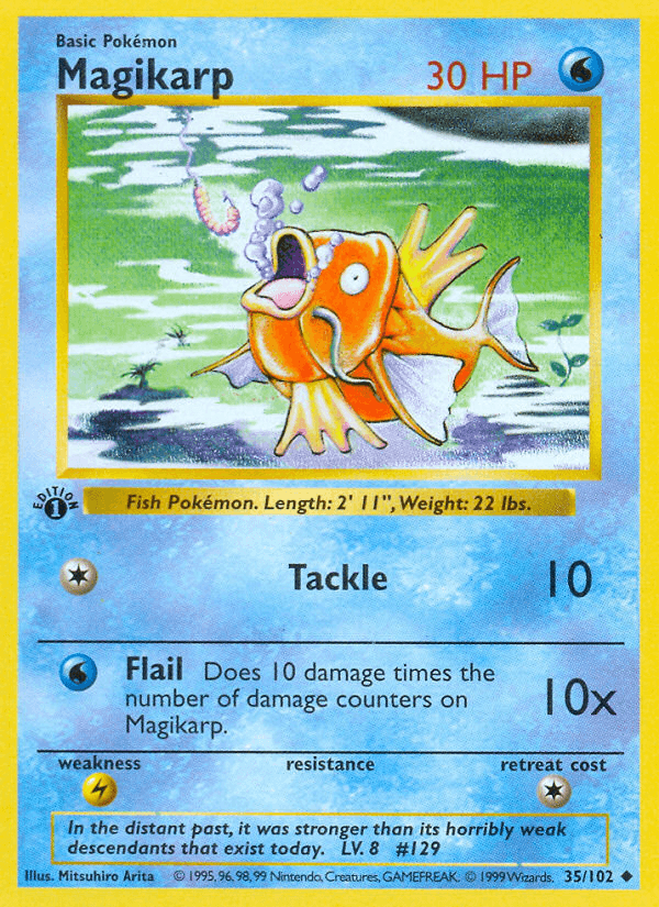 Magikarp (35/102) (Shadowless) [Base Set 1st Edition] - POKÉ JEUX