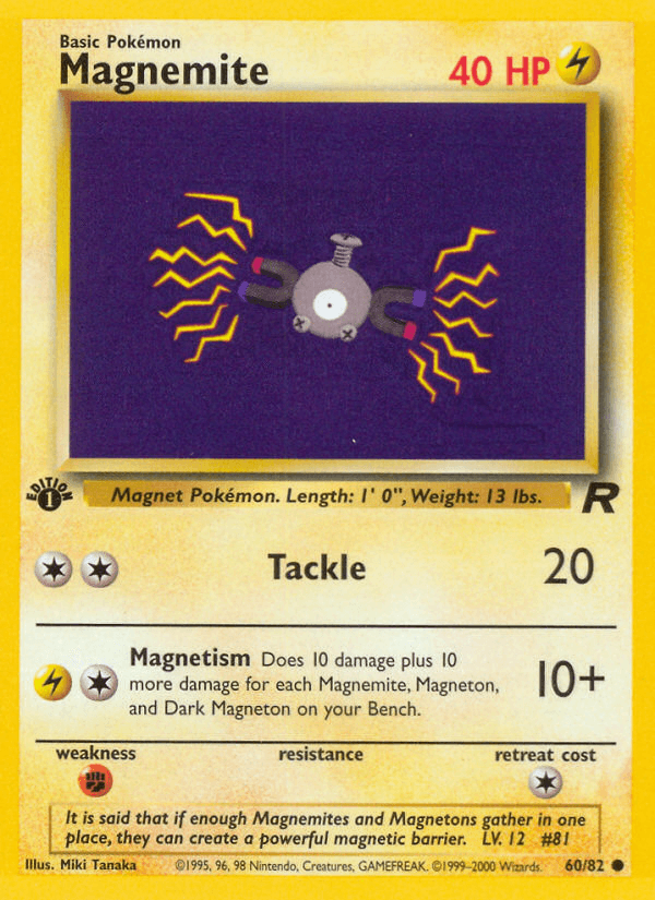 Magnemite (60/82) [Team Rocket 1st Edition] - POKÉ JEUX