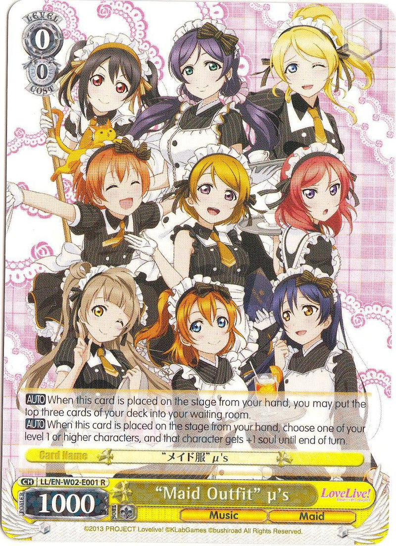 "Maid Outfit" u's (LL/EN-W02-E001 R) [Love Live! DX Vol.2] - POKÉ JEUX