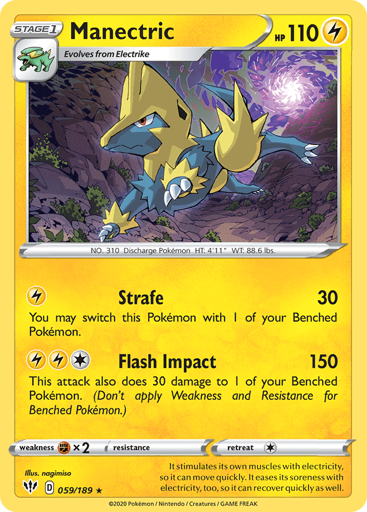 Manectric (059/189) [Sword & Shield: Darkness Ablaze] - POKÉ JEUX