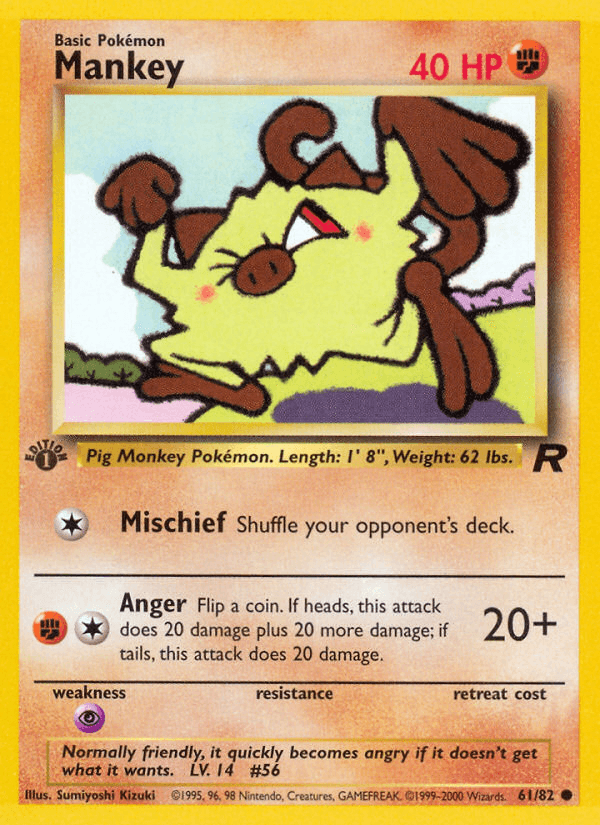 Mankey (61/82) [Team Rocket 1st Edition] - POKÉ JEUX