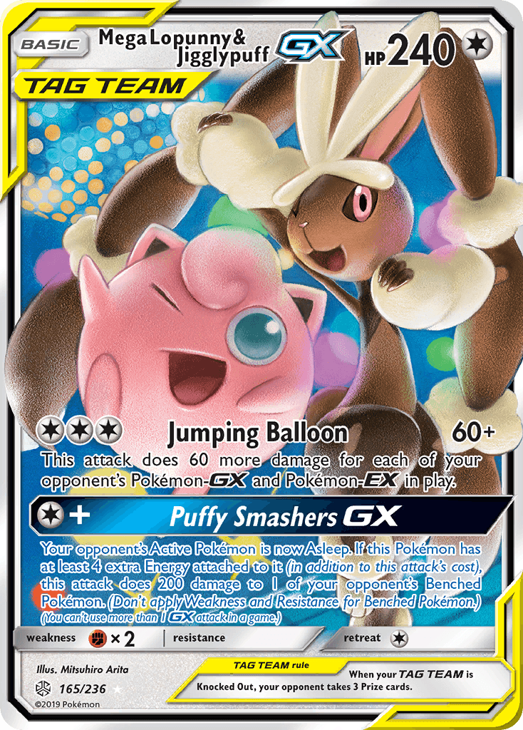 Mega Lopunny & Jigglypuff GX (165/236) [Sun & Moon: Cosmic Eclipse] - POKÉ JEUX