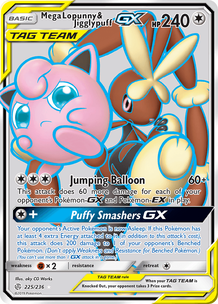 Mega Lopunny & Jigglypuff GX (225/236) [Sun & Moon: Cosmic Eclipse] - POKÉ JEUX