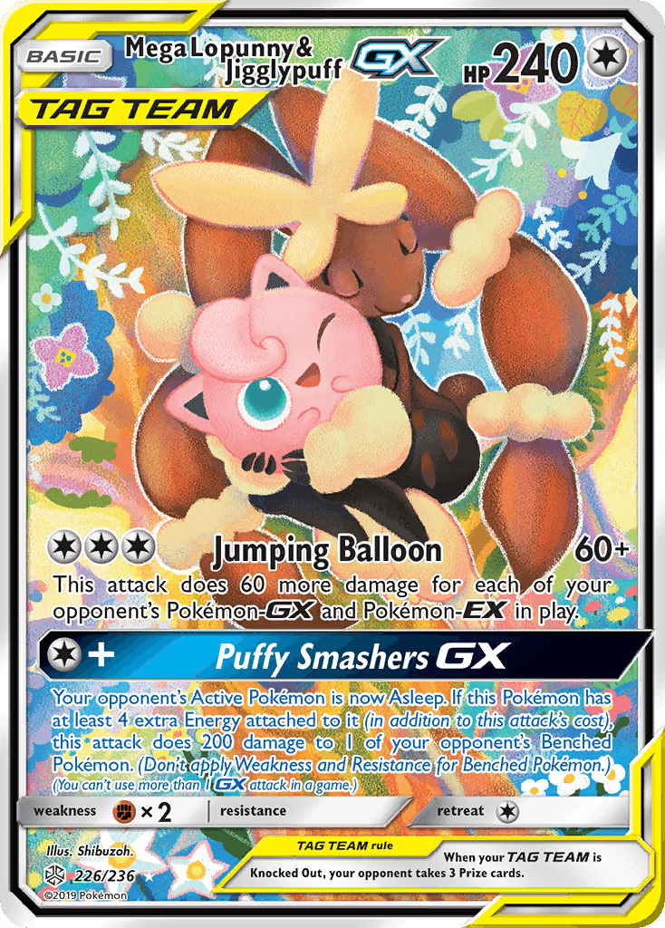 Mega Lopunny & Jigglypuff GX (226/236) [Sun & Moon: Cosmic Eclipse] - POKÉ JEUX