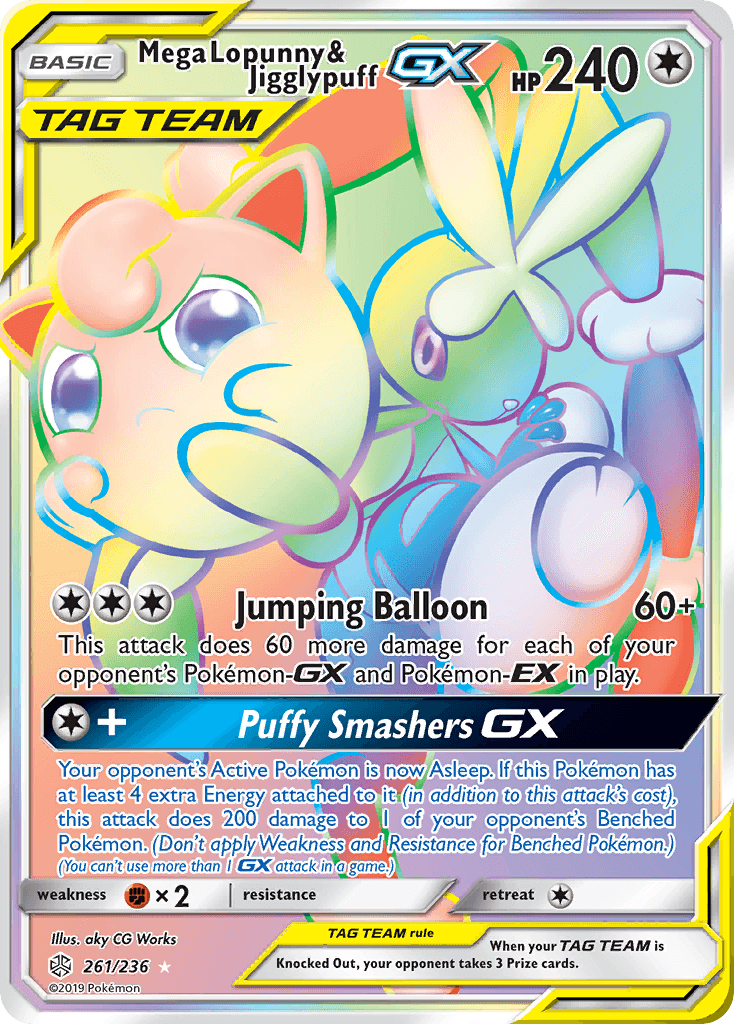 Mega Lopunny & Jigglypuff GX (261/236) [Sun & Moon: Cosmic Eclipse] - POKÉ JEUX