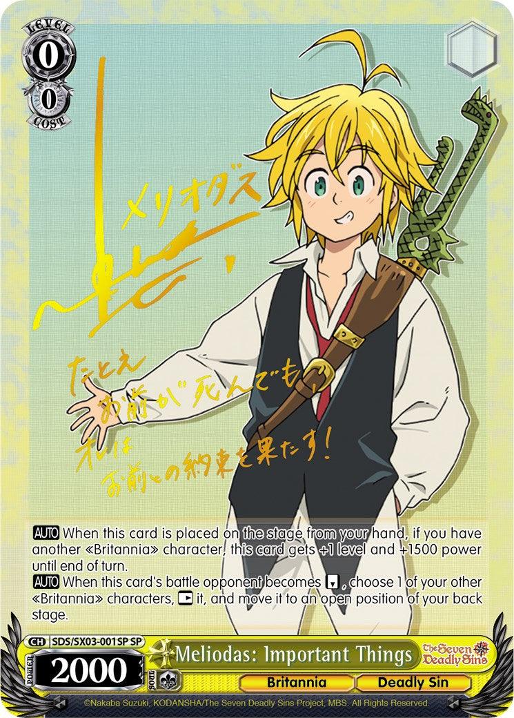 Meliodas: Important Things (SDS/SX03-001SP SP) [The Seven Deadly Sins] - POKÉ JEUX