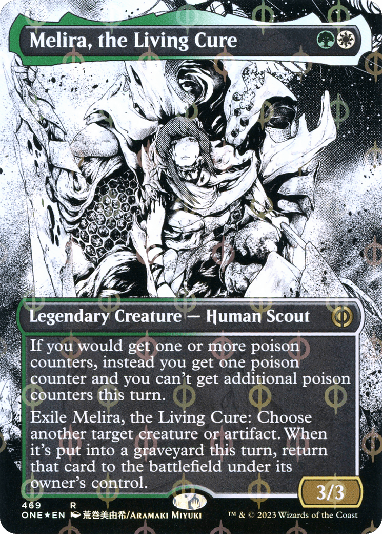 Melira, the Living Cure (Borderless Manga Step-and-Compleat Foil) [Phyrexia: All Will Be One] - POKÉ JEUX