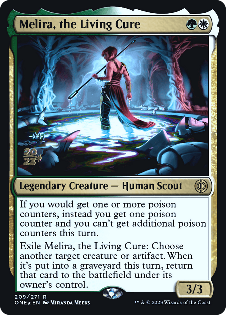 Melira, the Living Cure [Phyrexia: All Will Be One Prerelease Promos] - POKÉ JEUX