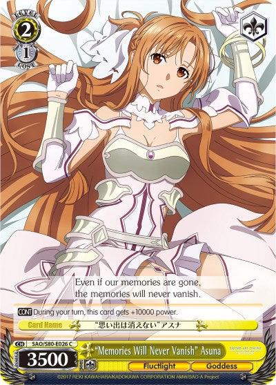 "Memories Will Never Vanish" Asuna (SAO/S80-E026 C) [Sword Art Online -Alicization- Vol.2] - POKÉ JEUX