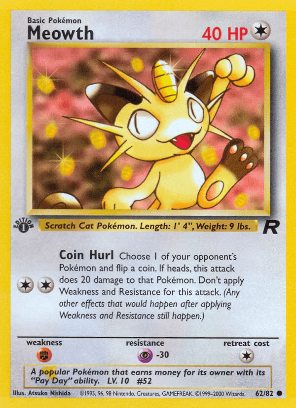 Meowth (62/82) [Team Rocket 1st Edition] - POKÉ JEUX