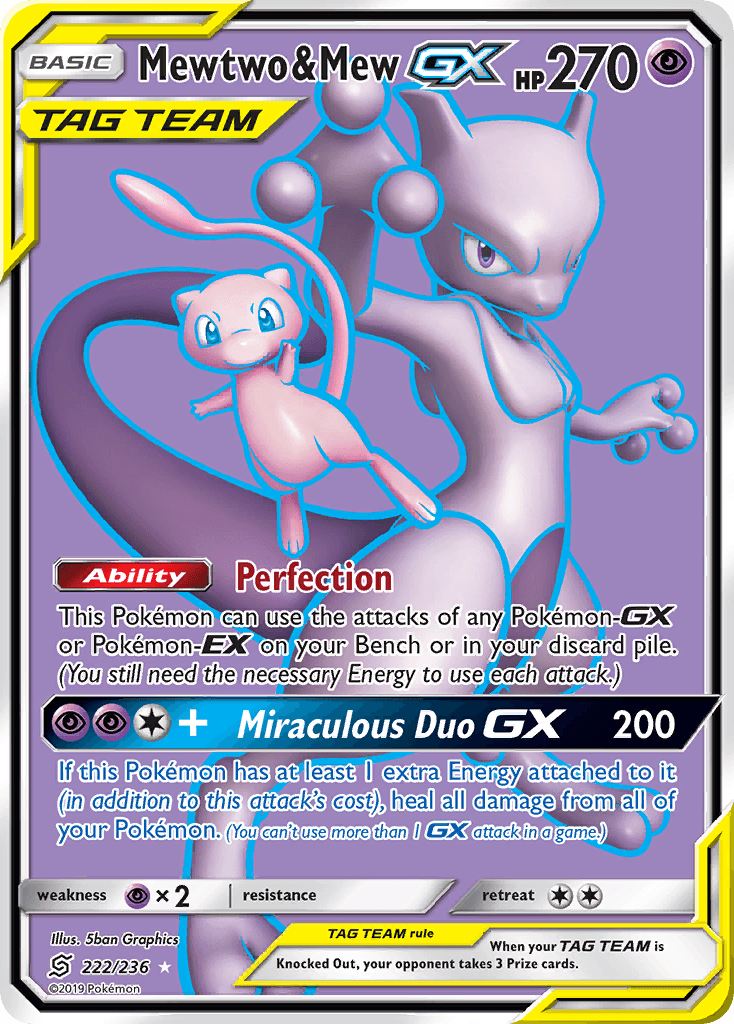 Mewtwo & Mew GX (222/236) [Sun & Moon: Unified Minds] - POKÉ JEUX