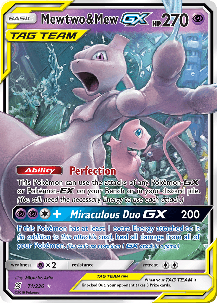 Mewtwo & Mew GX (71/236) [Sun & Moon: Unified Minds] - POKÉ JEUX