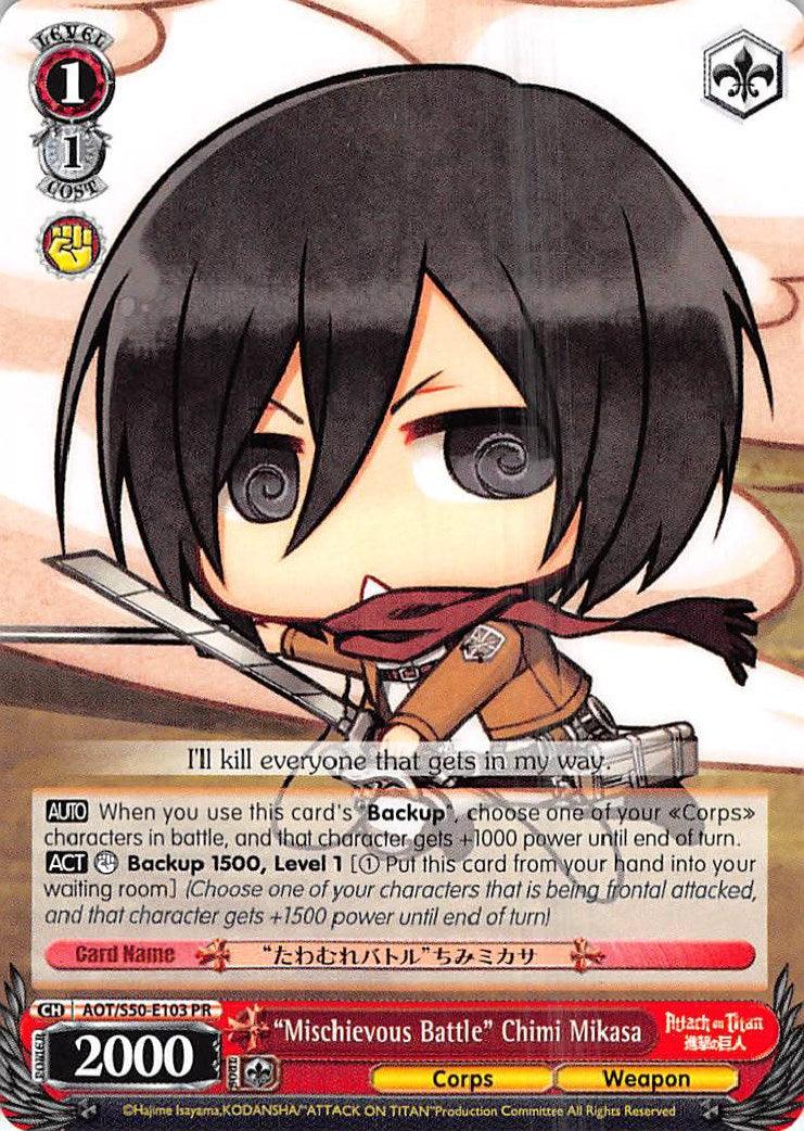 "Mischievous Battle" Chimi Mikasa (AOT/S50-E103 PR) (Promo) [Attack on Titan Vol. 2] - POKÉ JEUX