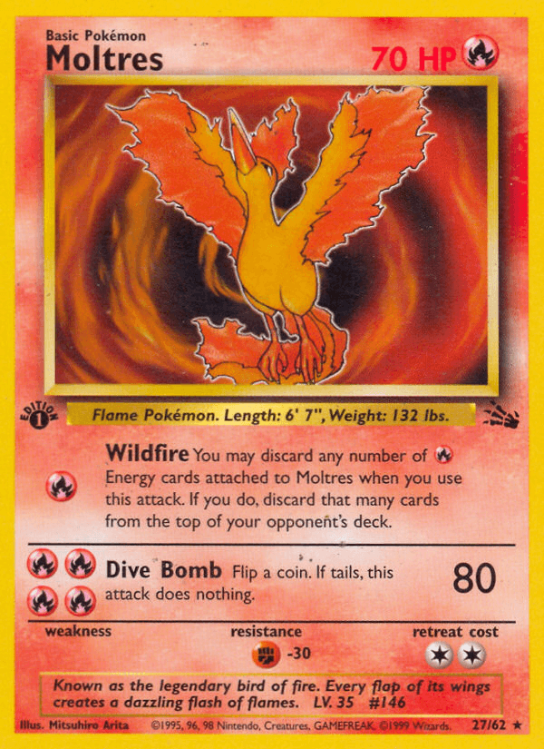 Moltres (27/62) [Fossil 1st Edition] - POKÉ JEUX