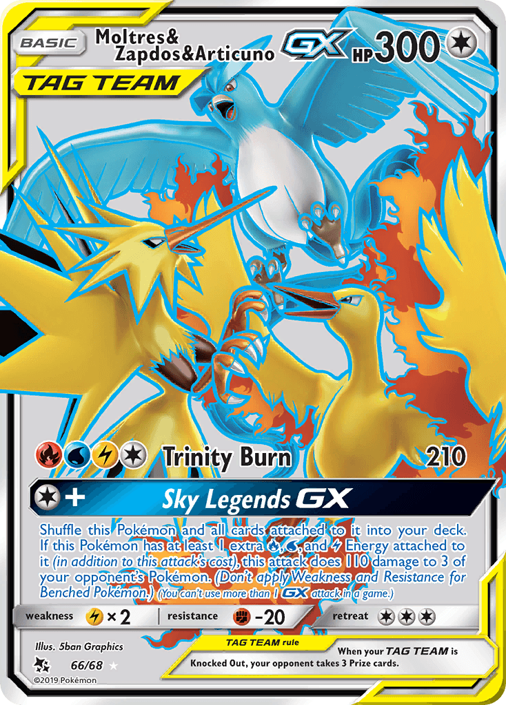 Moltres & Zapdos & Articuno GX (66/68) [Sun & Moon: Hidden Fates] - POKÉ JEUX