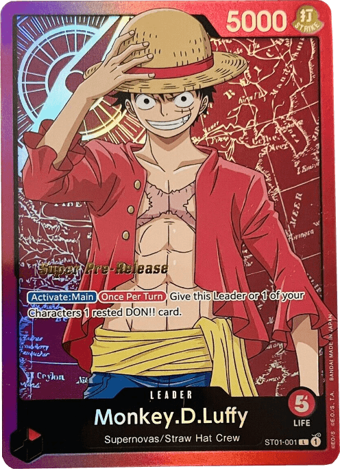 Monkey.D.Luffy (001) [Super Pre-Release Starter Deck: Straw Hat Crew] - POKÉ JEUX