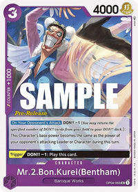 Mr.2.Bon.Kurei(Bentham) [Kingdoms of Intrigue Pre-Release Cards] - POKÉ JEUX