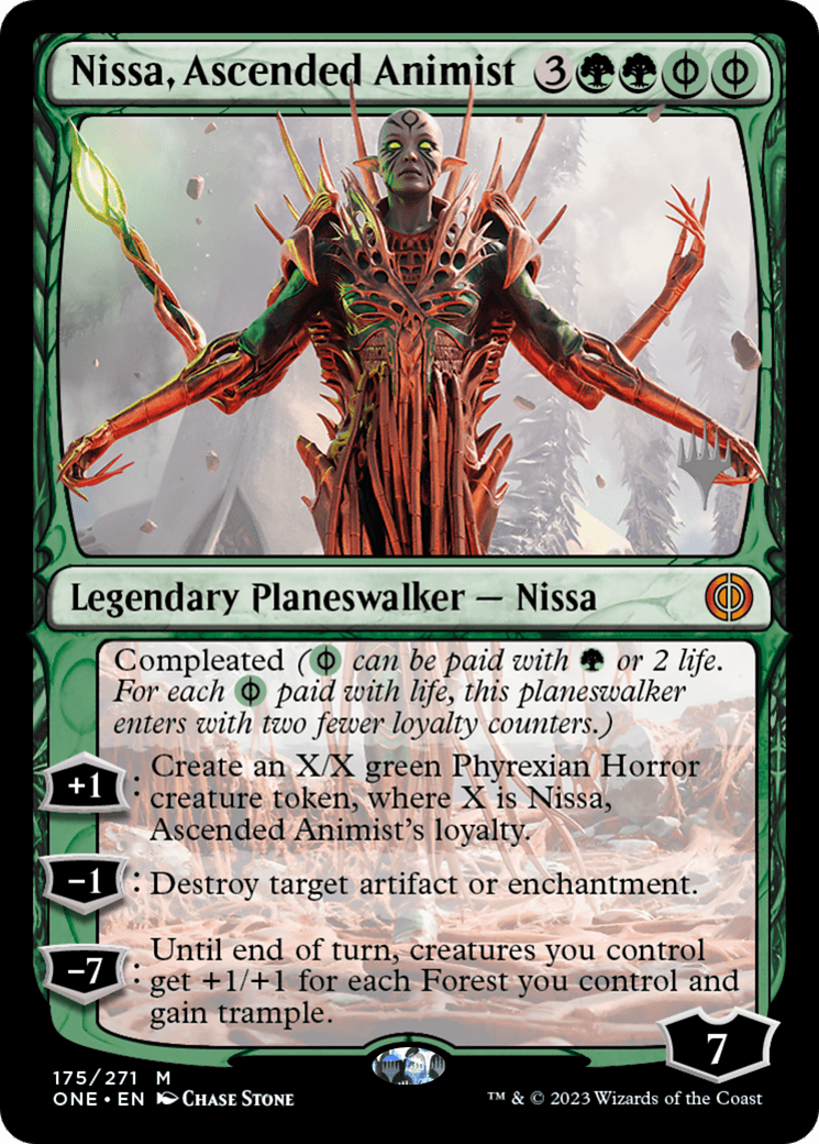 Nissa, Ascended Animist (Promo Pack) [Phyrexia: All Will Be One Promos] - POKÉ JEUX