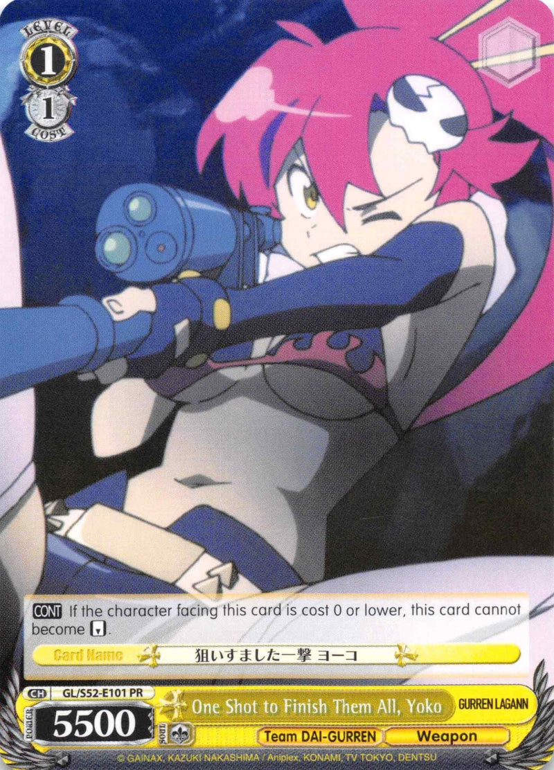 One Shot to Finish Them All, Yoko (GL/S52-E101 PR) (Promo) [Gurren Lagann] - POKÉ JEUX