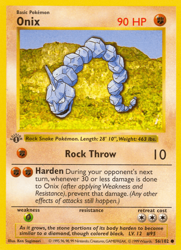 Onix (56/102) (Shadowless) [Base Set 1st Edition] - POKÉ JEUX