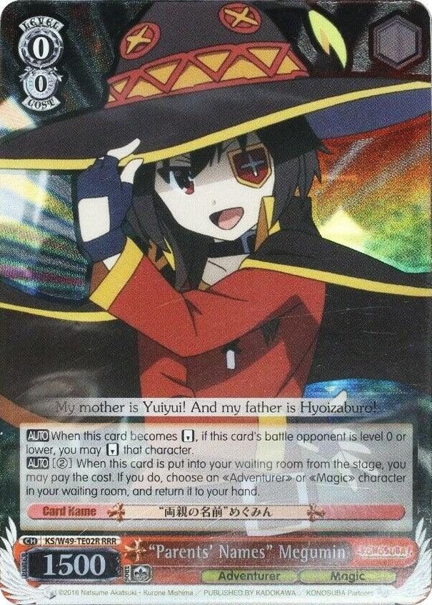 "Parents' Names" Megumin (KS/W49-TE02R RRR) [KonoSuba] - POKÉ JEUX