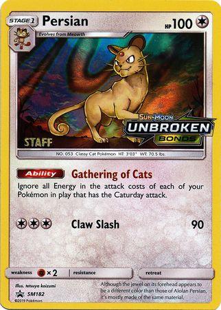 Persian (SM182) (Staff Prerelease Promo) [Sun & Moon: Black Star Promos] - POKÉ JEUX