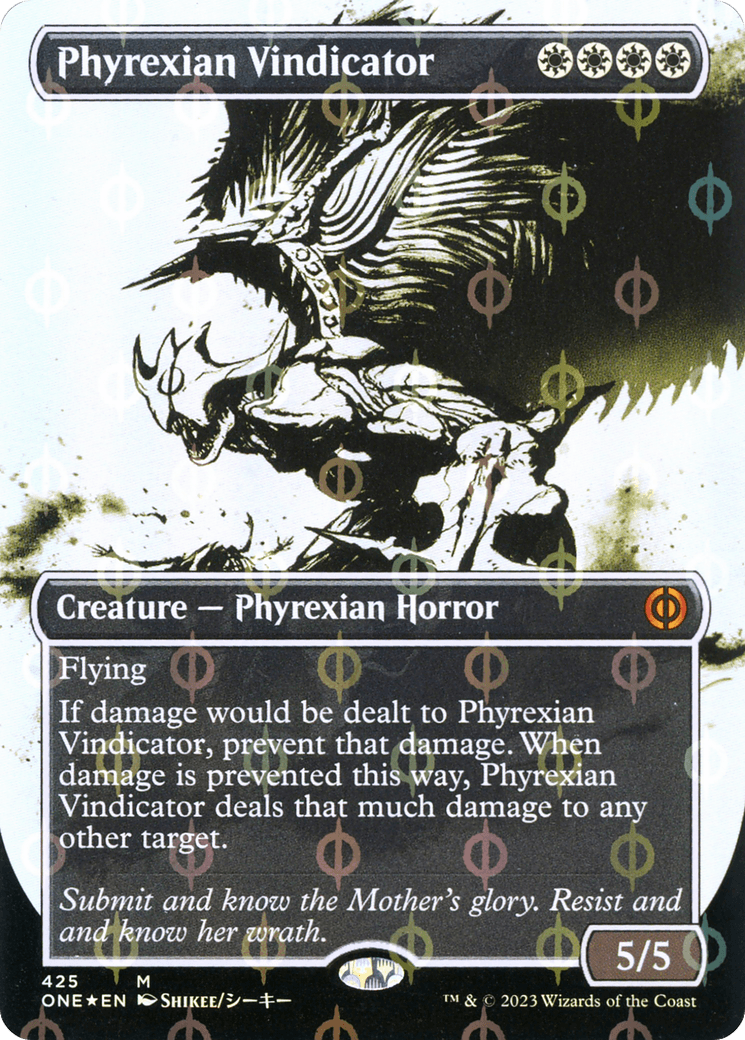 Phyrexian Vindicator (Borderless Ichor Step-and-Compleat Foil) [Phyrexia: All Will Be One] - POKÉ JEUX