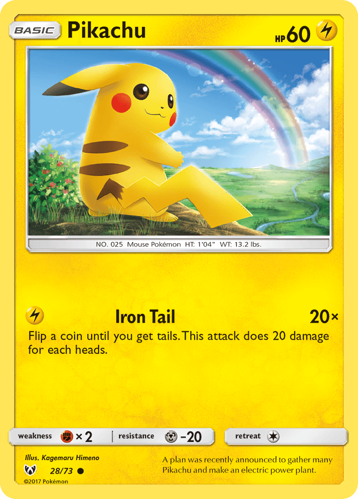 Pikachu (28/73) (Cosmos Holo) [Sun & Moon: Shining Legends] - POKÉ JEUX