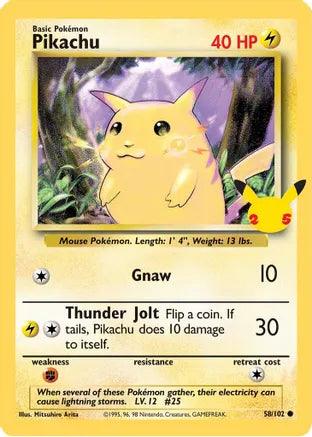 Pikachu (58/102) (25th Anniversary) (Jumbo Card) [Celebrations: 25th Anniversary] - POKÉ JEUX