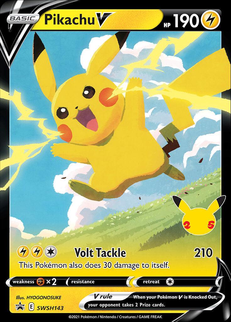 Pikachu V (SWSH143) (Celebrations) [Sword & Shield: Black Star Promos] - POKÉ JEUX