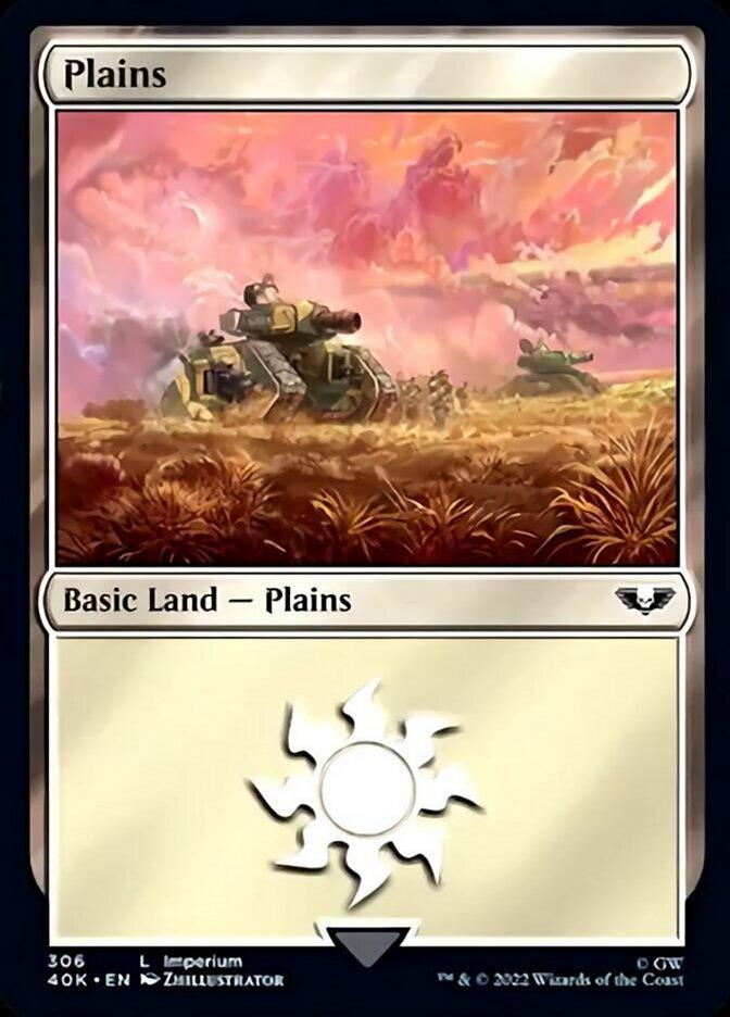 Plains (306) (Surge Foil) [Warhammer 40,000] - POKÉ JEUX