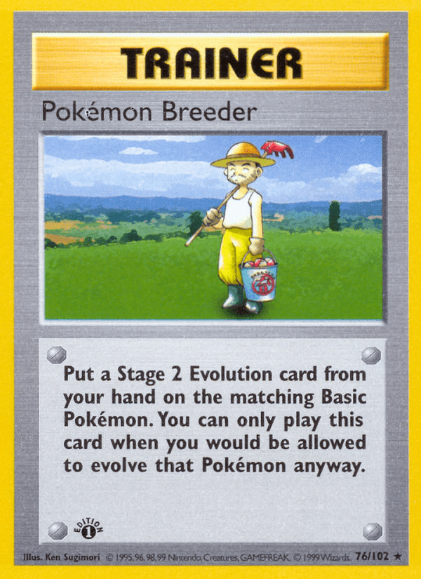 Pokemon Breeder (76/102) (Shadowless) [Base Set 1st Edition] - POKÉ JEUX