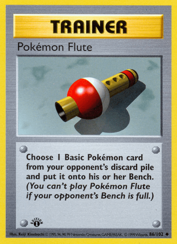 Pokemon Flute (86/102) (Shadowless) [Base Set 1st Edition] - POKÉ JEUX