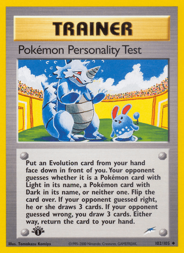 Pokemon Personality Test (102/105) [Neo Destiny 1st Edition] - POKÉ JEUX