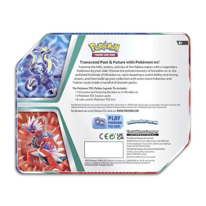 Pokémon TCG: Paldea Legends Tin (Koraidon ex) - POKÉ JEUX - 0820650852855