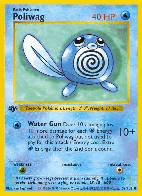 Poliwag (59/102) (Shadowless) [Base Set 1st Edition] - POKÉ JEUX