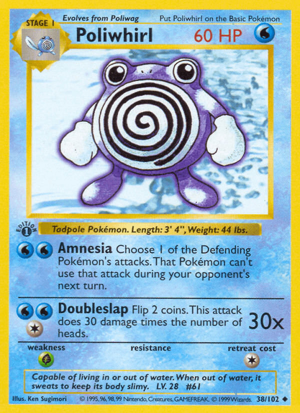 Poliwhirl (38/102) (Shadowless) [Base Set 1st Edition] - POKÉ JEUX