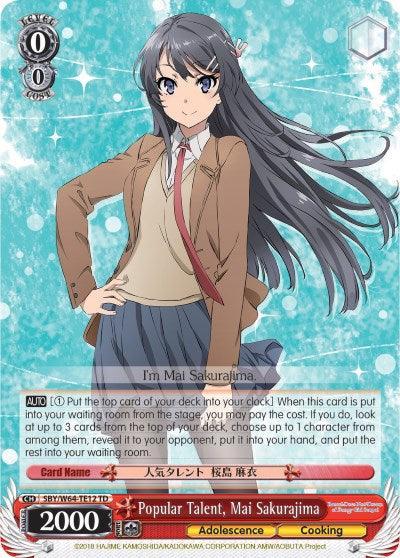 Popular Talent, Mai Sakurajima (SBY/W64-TE12 TD) [Rascal Does Not Dream of Bunny Girl Senpai] - POKÉ JEUX