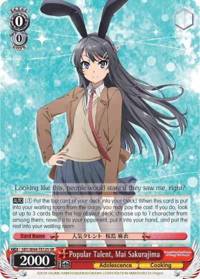 Popular Talent, Mai Sakurajima (SBY/W64-TE12S SR) [Rascal Does Not Dream of Bunny Girl Senpai] - POKÉ JEUX