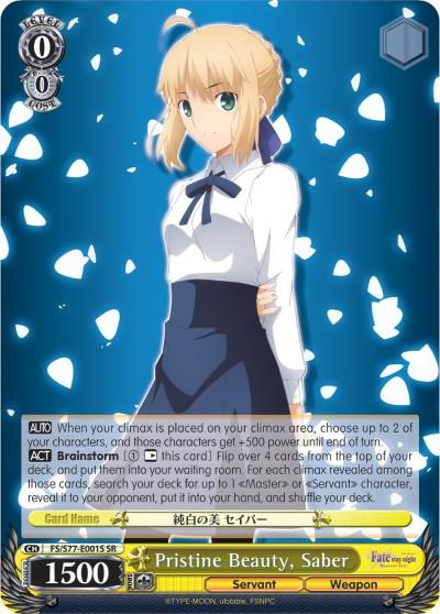 Pristine Beauty, Saber (FS/S77-E001S SR) [Fate/Stay Night [Heaven's Feel] Vol.2] - POKÉ JEUX