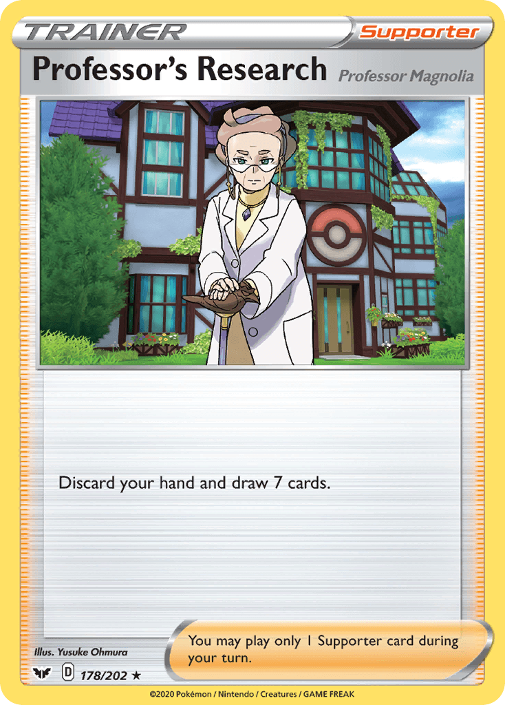 Professor's Research (178/202) (Professor Magnolia) [Sword & Shield: Base Set] - POKÉ JEUX