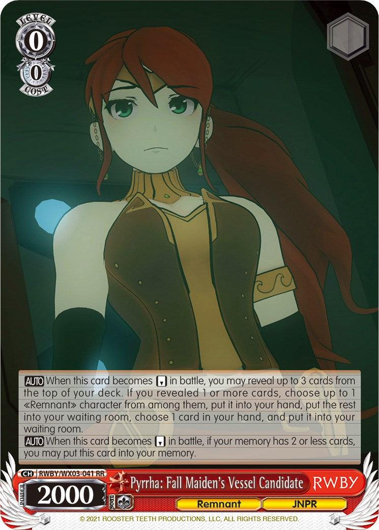 Pyrrha: Fall Maiden's Vessel Candidate (RWBY/WX03-041 RR) [RWBY] - POKÉ JEUX