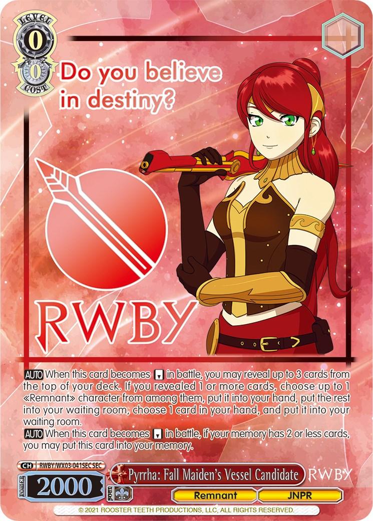 Pyrrha: Fall Maiden's Vessel Candidate (RWBY/WX03-041SEC SEC) [RWBY] - POKÉ JEUX