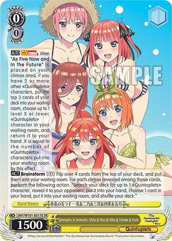 Quintuplets in Swimsuits, Ichika & Nino & Miku & Yotsuba & Itsuki (5HY/W101-E017S SR) [The Quintessential Quintuplets Movie] - POKÉ JEUX