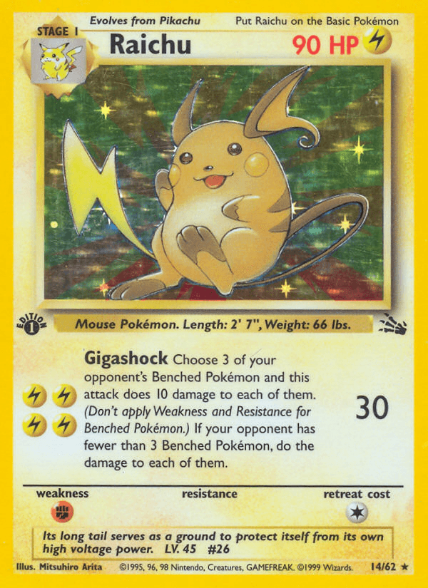 Raichu (14/62) [Fossil 1st Edition] - POKÉ JEUX