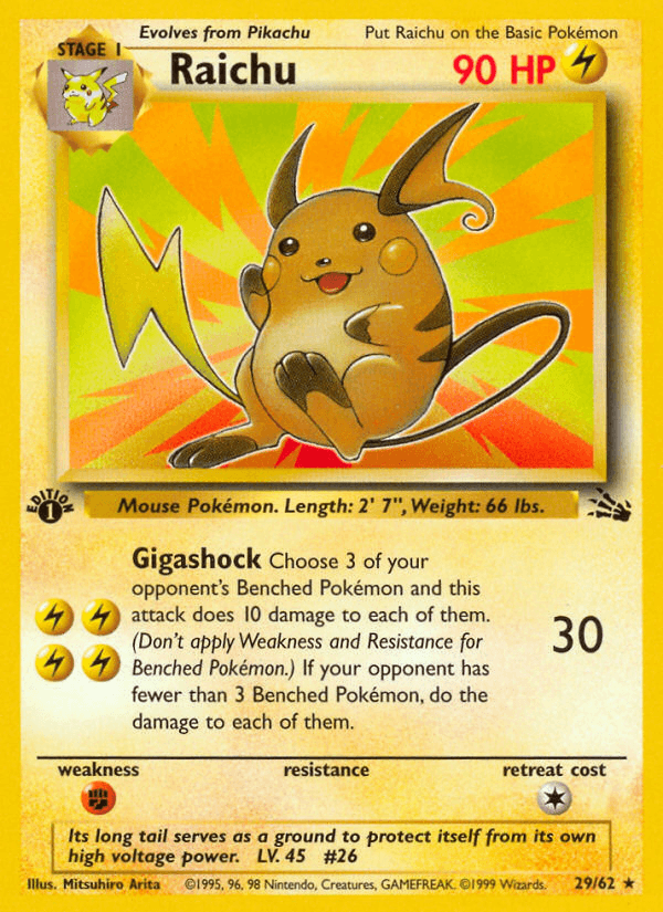 Raichu (29/62) [Fossil 1st Edition] - POKÉ JEUX