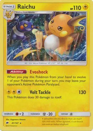 Raichu (41/147) (Cosmos Holo) [Sun & Moon: Burning Shadows] - POKÉ JEUX