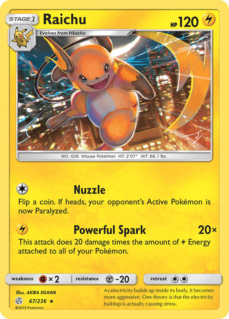 Raichu (67/236) [Sun & Moon: Cosmic Eclipse] - POKÉ JEUX