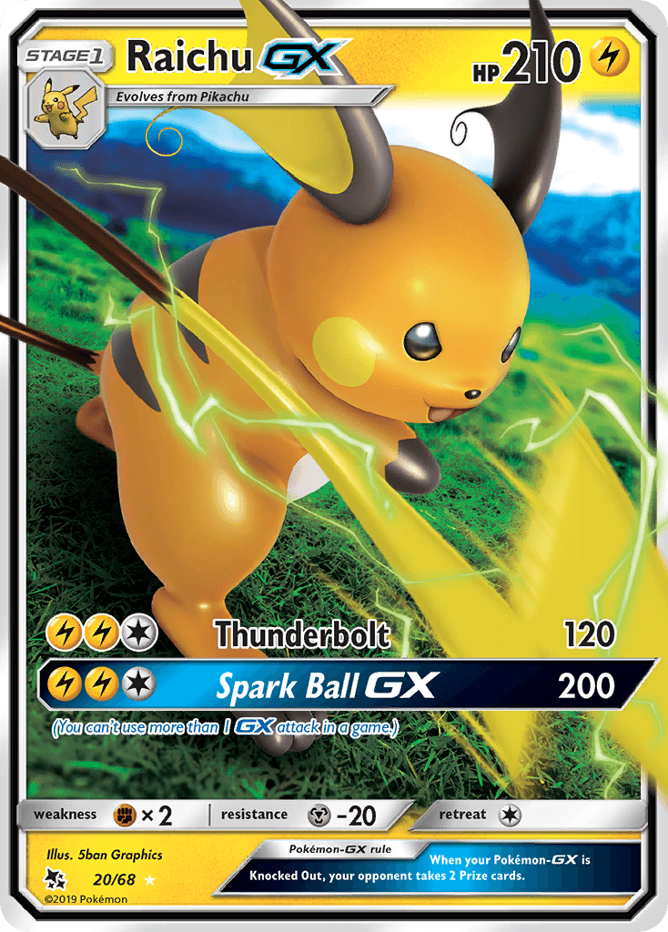 Raichu GX (20/68) [Sun & Moon: Hidden Fates] - POKÉ JEUX