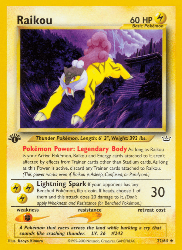 Raikou (22/64) [Neo Revelation 1st Edition] - POKÉ JEUX